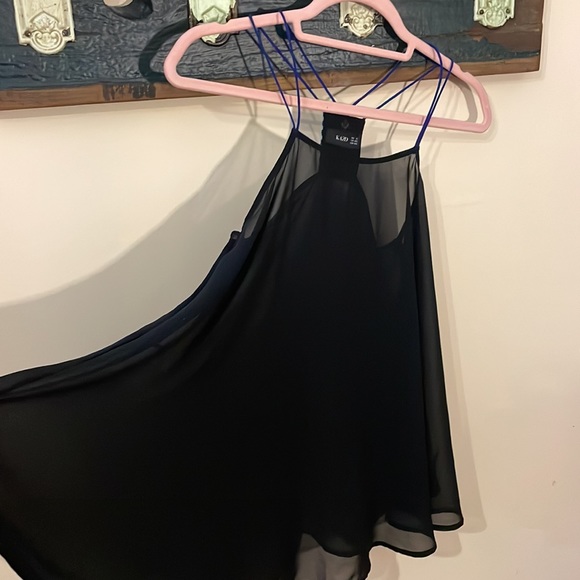Kazo Black Sheer Double Spaghetti Strap Beaded Back Tank Top Size XXS - Picture 11 of 14